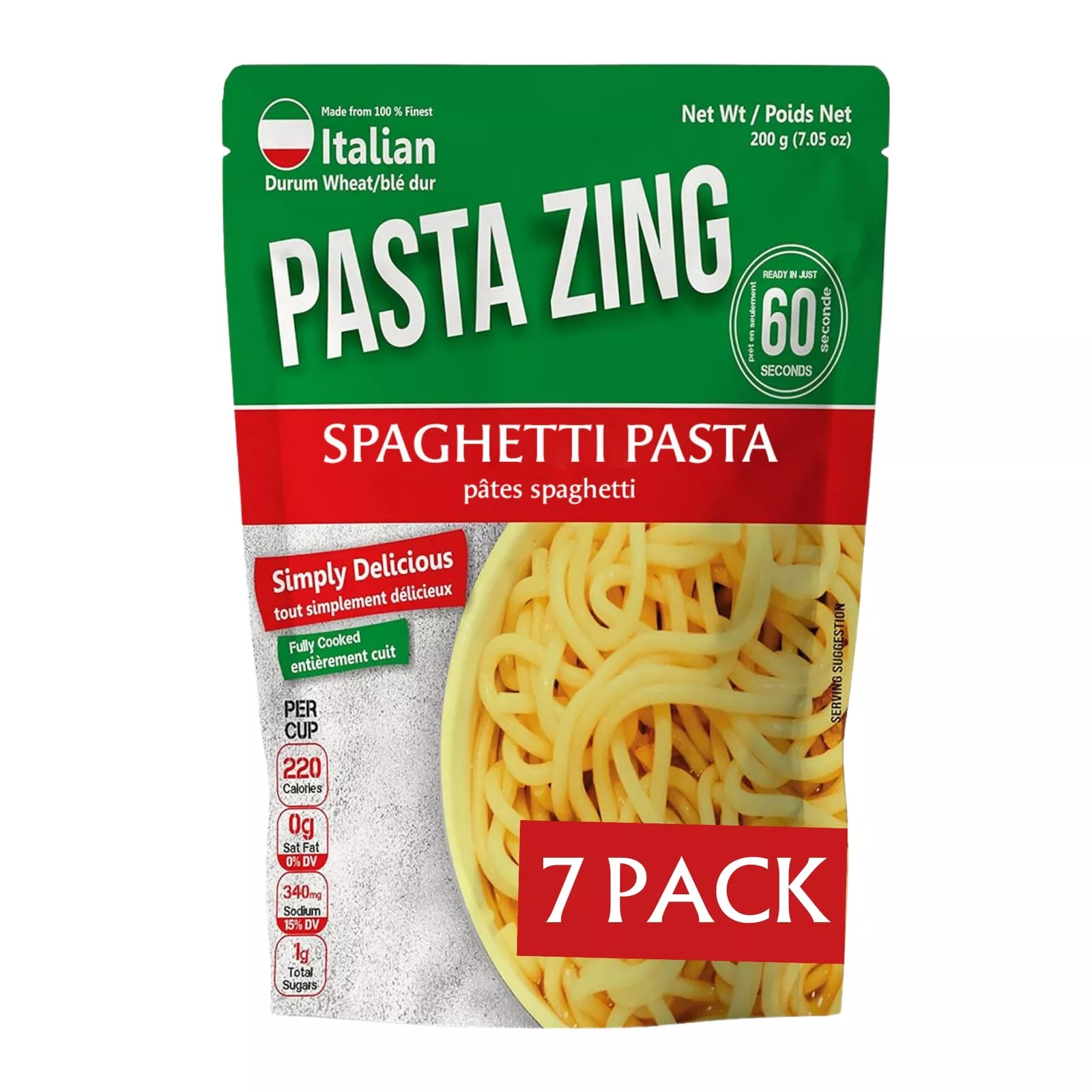Stand up pouch for spaghetti pasta
